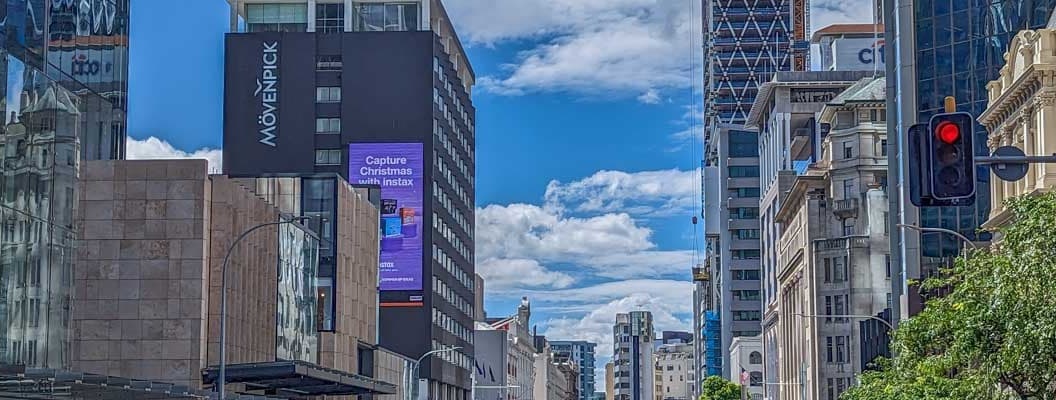 Downtown Auckland street and buildings